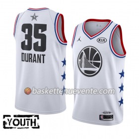 Maillot Basket Golden State Warriors Kevin Durant 35 2019 All-Star Jordan Brand Blanc Swingman - Enfant